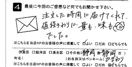 値段のわりに量も味もはなまるでした。