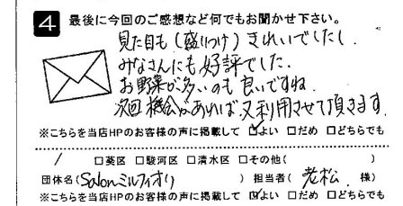 見た目も（盛りつけ）きれいでした。
