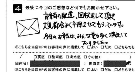 みんな量も多く満足しておりました。